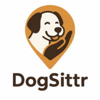 Das Dogsittr-Logo ohne Schriftzug und mit transparentem Hintergrund. Es ist ein stilisiertes Hunde-Gesicht, das glücklich lächelt und von einer Hand gestützt wird. Das Ganze ist in Form eines Standort-Pins.