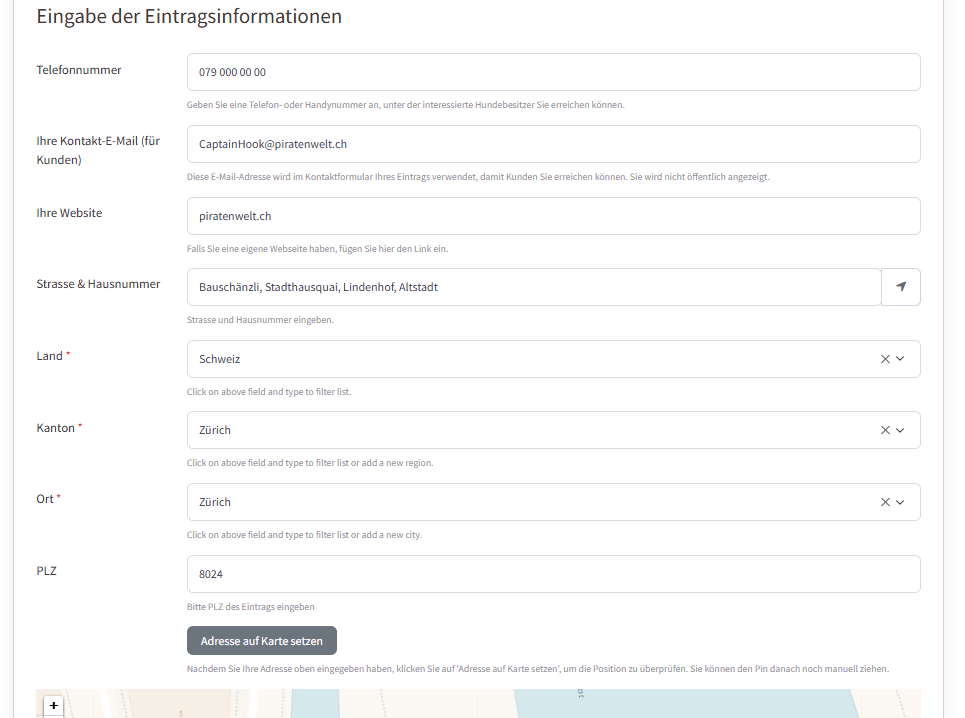 Screenshot des Formulars (Schritt 3)