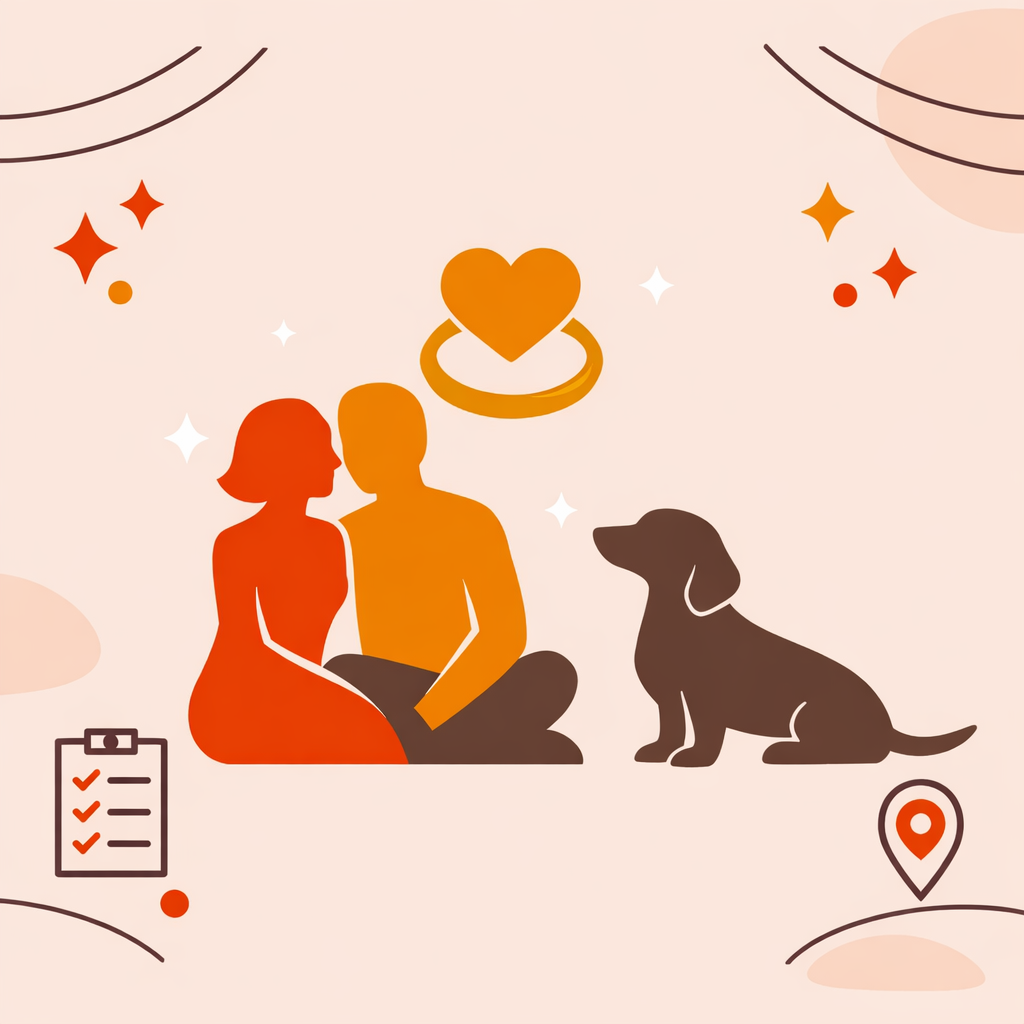 A minimalist modern flat vector illustration on a soft beige-pink background (#f1e6e3). Main motif: