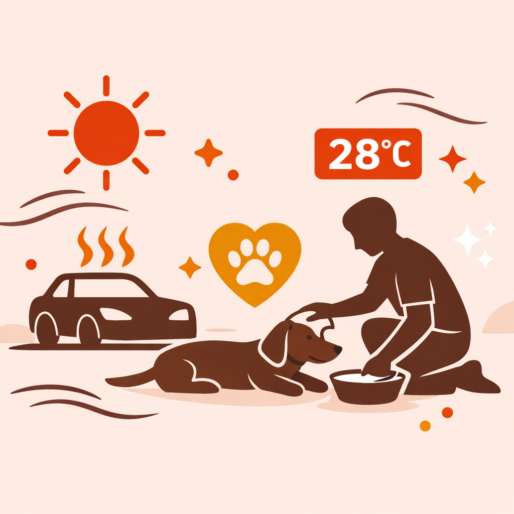 A minimalist modern flat vector illustration on a soft beige-pink background (#f1e6e3) showing a sty